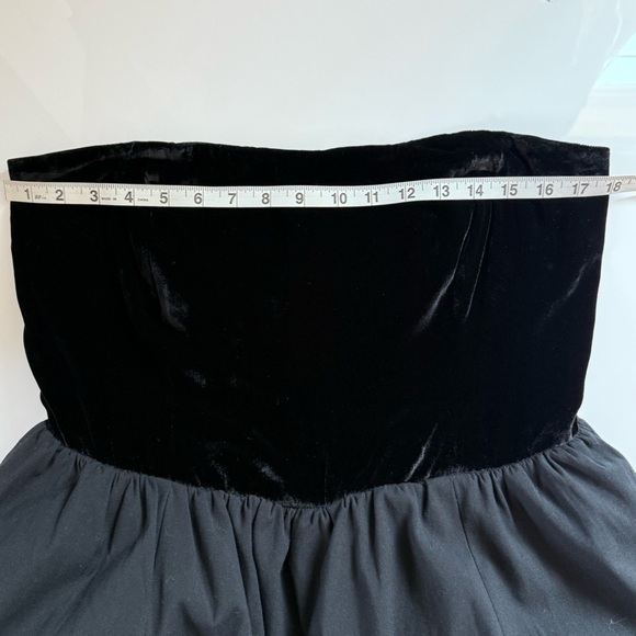 New Reformation St. Louis Strapless Dress Women Size 12 Black Velvet Party - Picture 13 of 16
